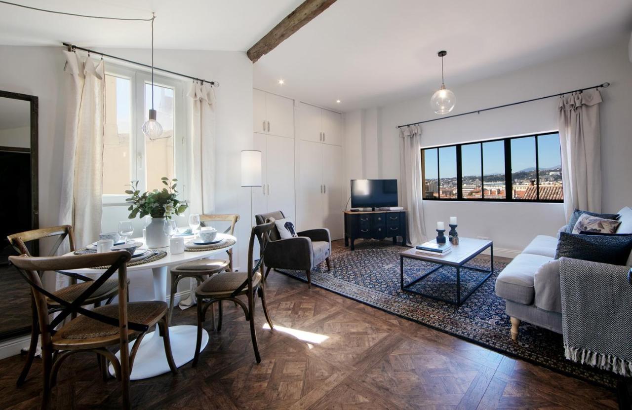 Cocoon Loft - Magnifique Loft Sous Toit, Refait A Neuf, Vues Splendides, Clim, Wifi Apartamento Nice Exterior foto