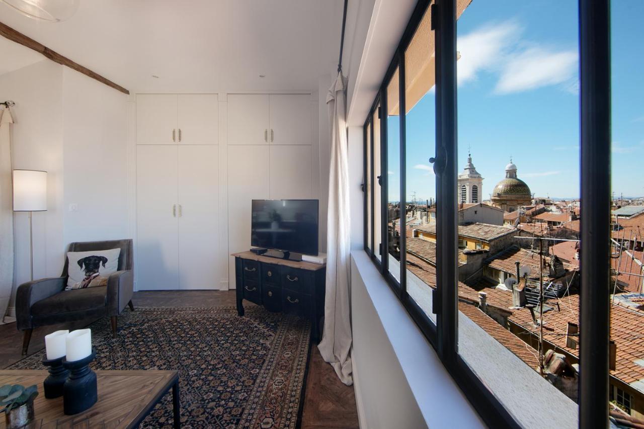 Cocoon Loft - Magnifique Loft Sous Toit, Refait A Neuf, Vues Splendides, Clim, Wifi Apartamento Nice Exterior foto